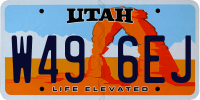 UT license plate W496EJ