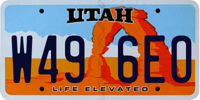 UT license plate W496EO