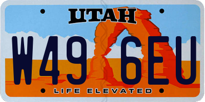 UT license plate W496EU