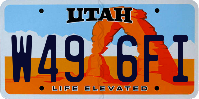 UT license plate W496FI