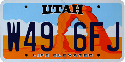 UT license plate W496FJ