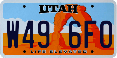 UT license plate W496FO
