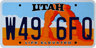 UT license plate W496FQ