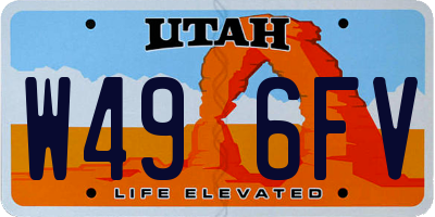 UT license plate W496FV