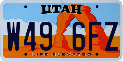 UT license plate W496FZ