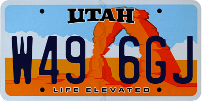 UT license plate W496GJ