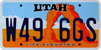 UT license plate W496GS