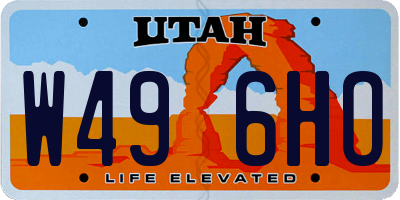 UT license plate W496HO
