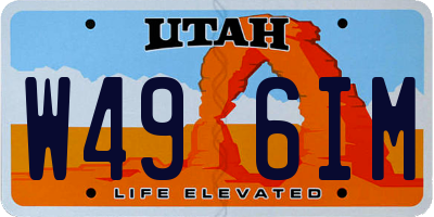 UT license plate W496IM