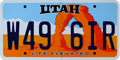 UT license plate W496IR
