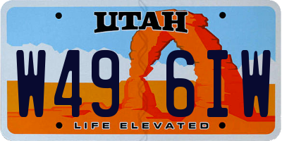 UT license plate W496IW