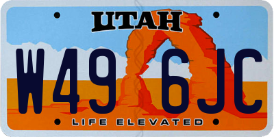 UT license plate W496JC