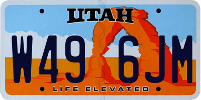 UT license plate W496JM