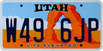UT license plate W496JP