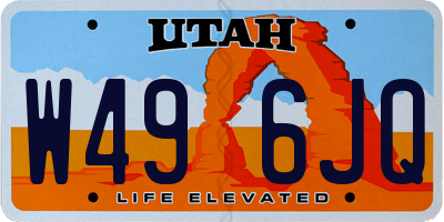 UT license plate W496JQ