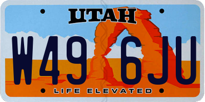 UT license plate W496JU