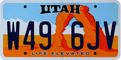 UT license plate W496JV