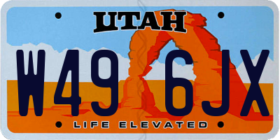 UT license plate W496JX