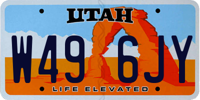 UT license plate W496JY