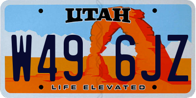 UT license plate W496JZ