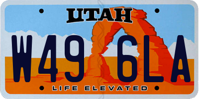 UT license plate W496LA