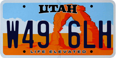 UT license plate W496LH