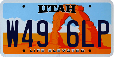 UT license plate W496LP