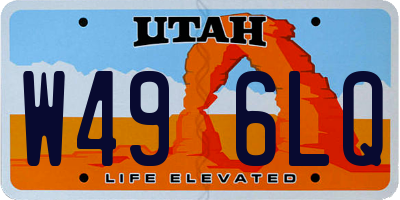 UT license plate W496LQ