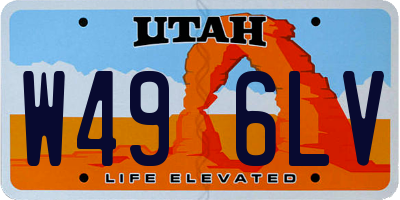 UT license plate W496LV