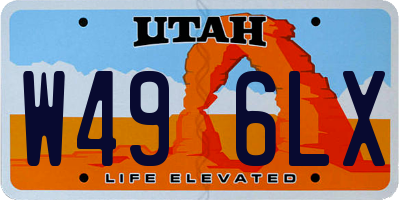 UT license plate W496LX