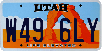 UT license plate W496LY