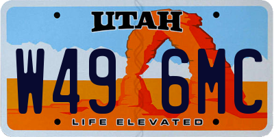 UT license plate W496MC