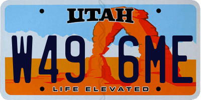 UT license plate W496ME