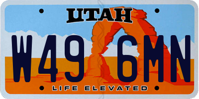 UT license plate W496MN