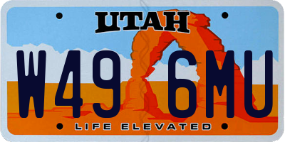 UT license plate W496MU