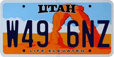 UT license plate W496NZ