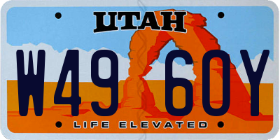UT license plate W496OY