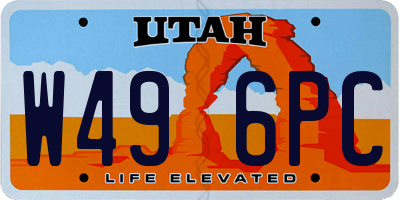 UT license plate W496PC