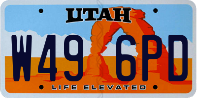 UT license plate W496PD