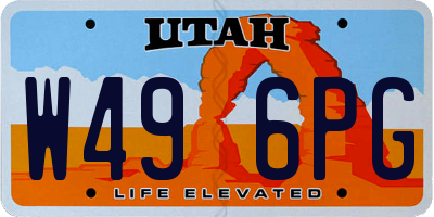 UT license plate W496PG