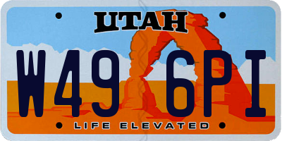 UT license plate W496PI