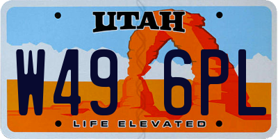 UT license plate W496PL