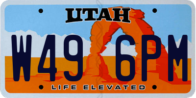 UT license plate W496PM