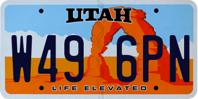 UT license plate W496PN