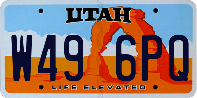 UT license plate W496PQ