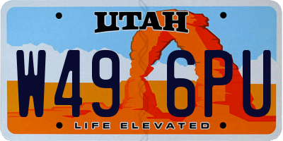 UT license plate W496PU