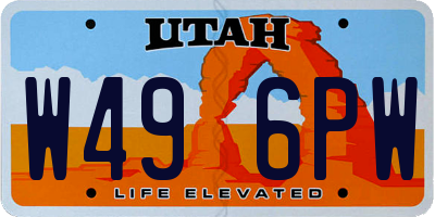 UT license plate W496PW