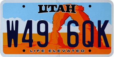 UT license plate W496QK