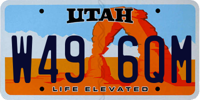 UT license plate W496QM