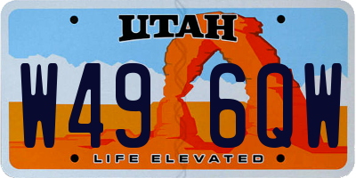 UT license plate W496QW